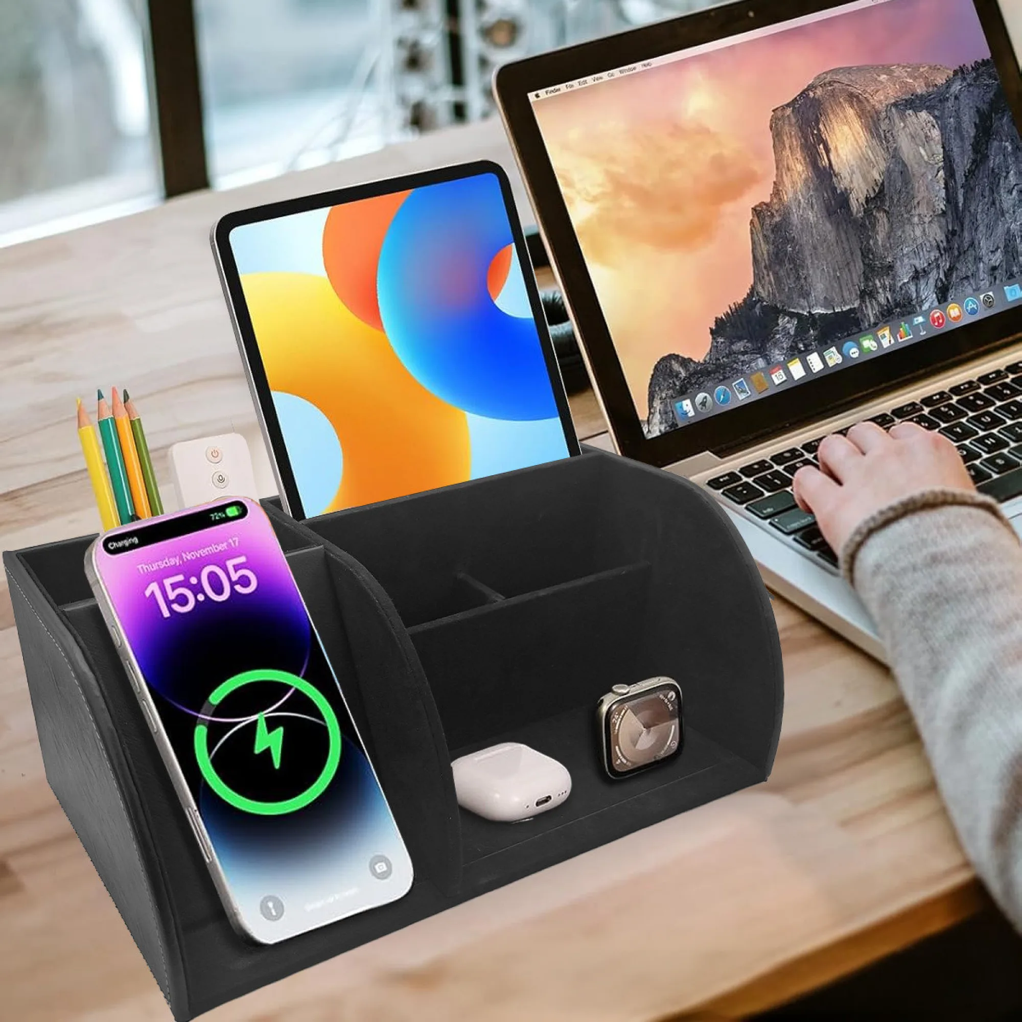 3-in-1 Wireless Charging Storage Box thumbnail 6