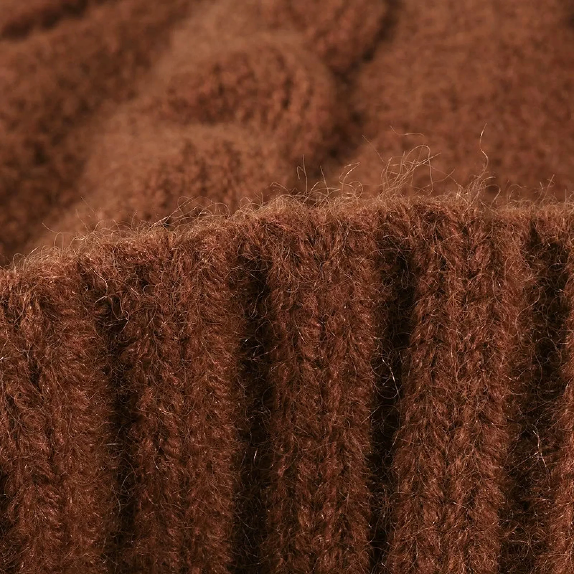 Knitted Beanie Hat with Cable Knit Pattern and Plush Lining thumbnail 4