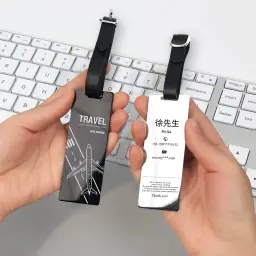 Stainless Steel Luggage Tag with PU Strap thumbnail 2