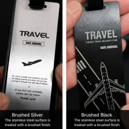 Stainless Steel Luggage Tag with PU Strap thumbnail 3