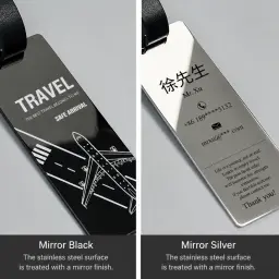 Stainless Steel Luggage Tag with PU Strap thumbnail 4