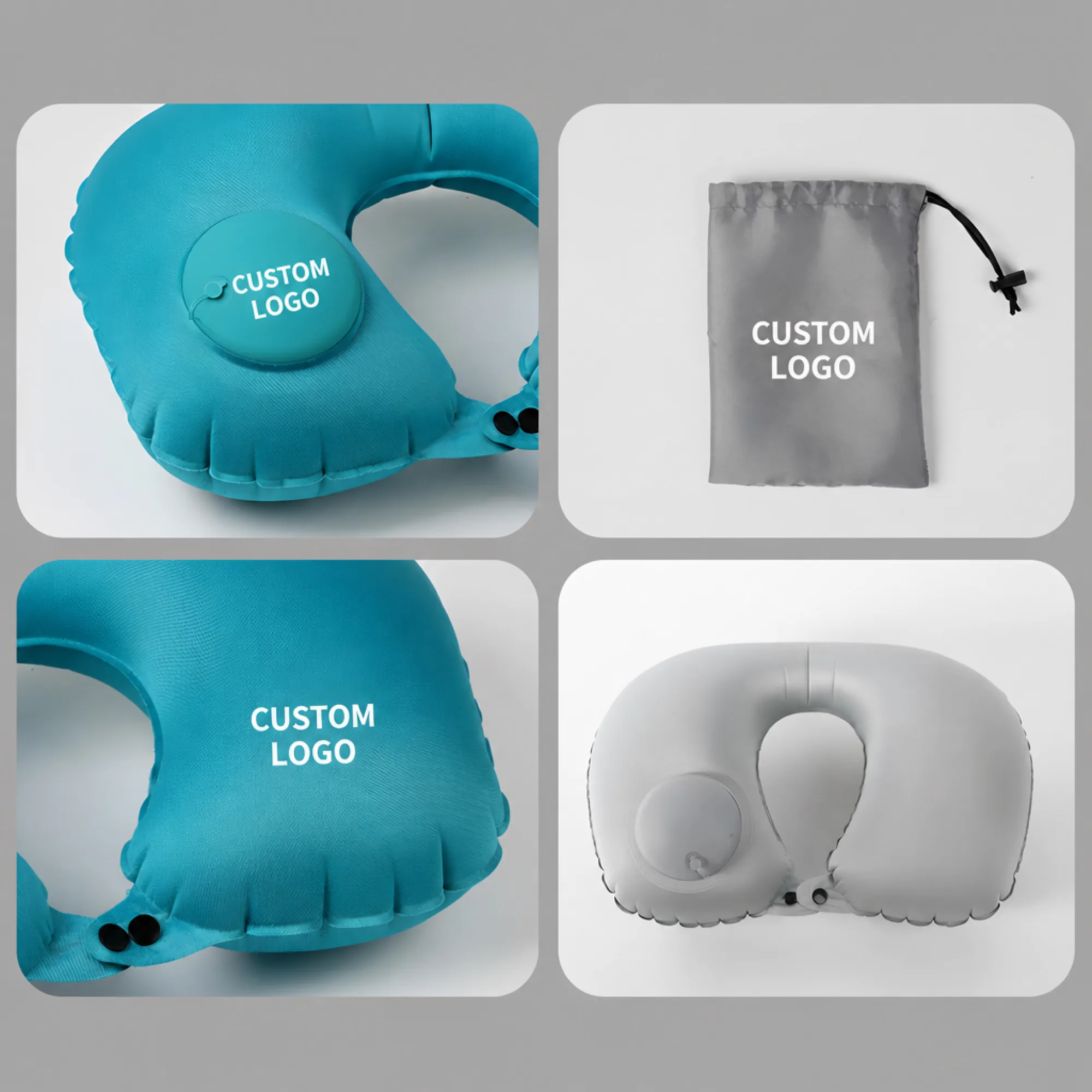 Inflatable U-Shaped Travel Pillow