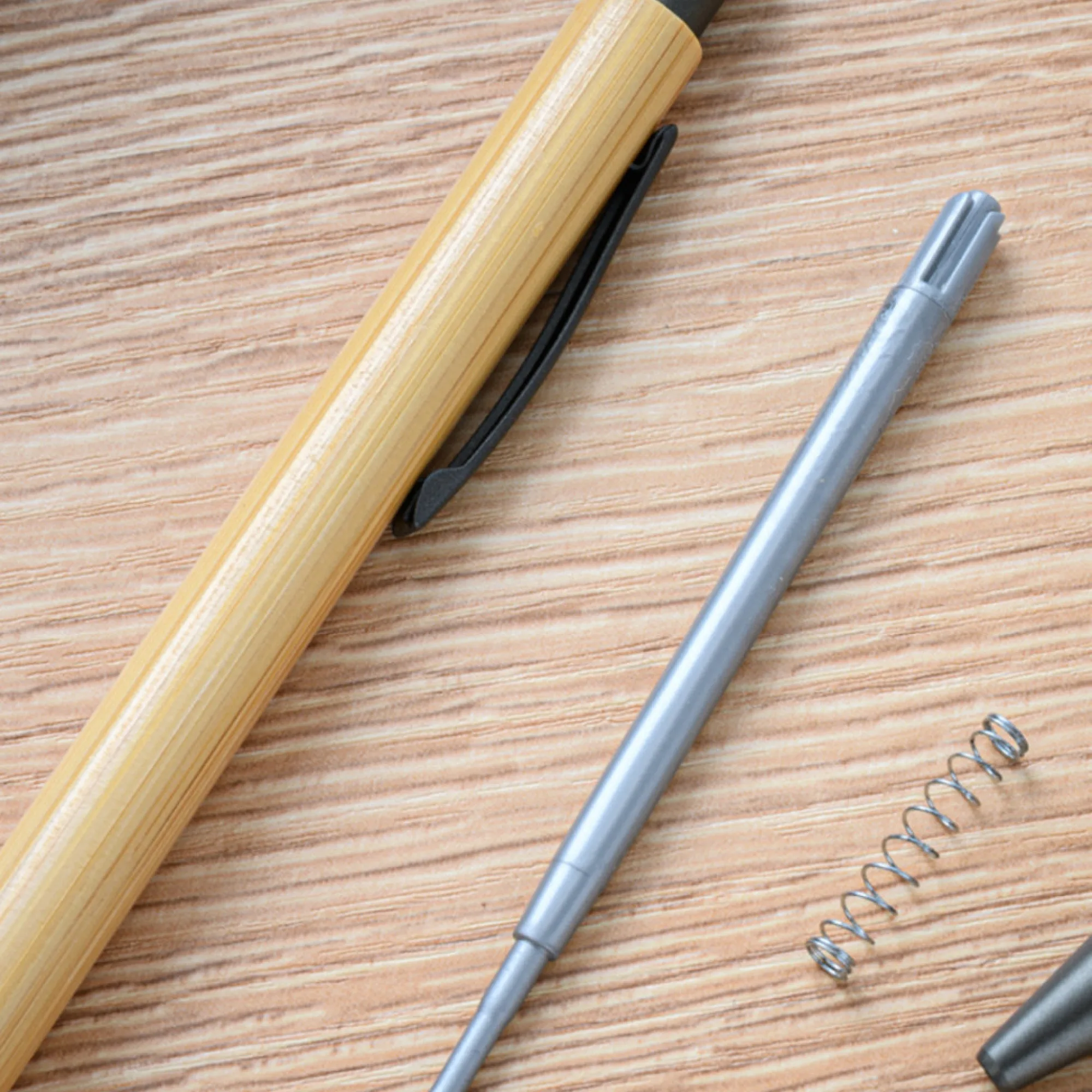 Press-Action Bamboo Ballpoint Pen with Touchscreen Stylus thumbnail 5