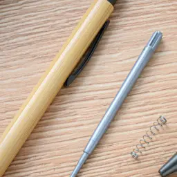 Press-Action Bamboo Ballpoint Pen with Touchscreen Stylus thumbnail 5