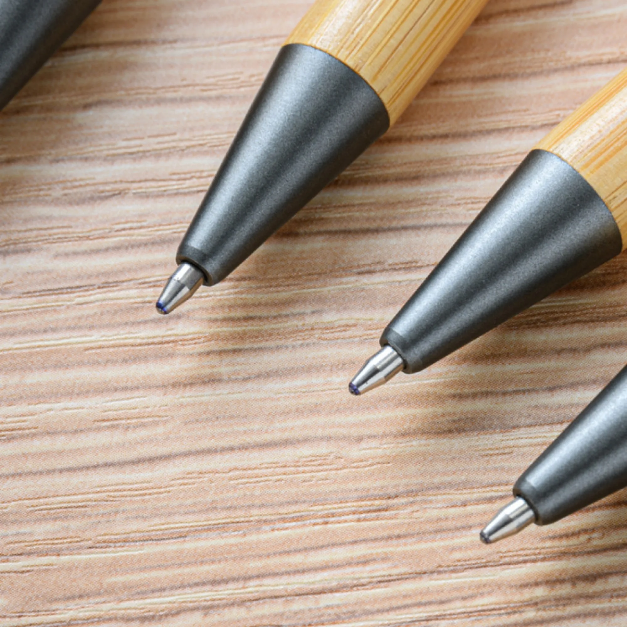 Press-Action Bamboo Ballpoint Pen with Touchscreen Stylus thumbnail 4
