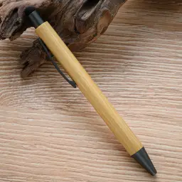 Press-Action Bamboo Ballpoint Pen with Touchscreen Stylus thumbnail 6