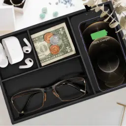 15W Wireless Charging Tray with Storage Organizer thumbnail 4