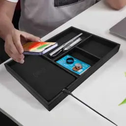 15W Wireless Charging Tray with Storage Organizer thumbnail 3