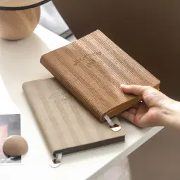 Faux Wood Grain PU Leather Softcover Ruled Notebook A5/B5 thumbnail 2