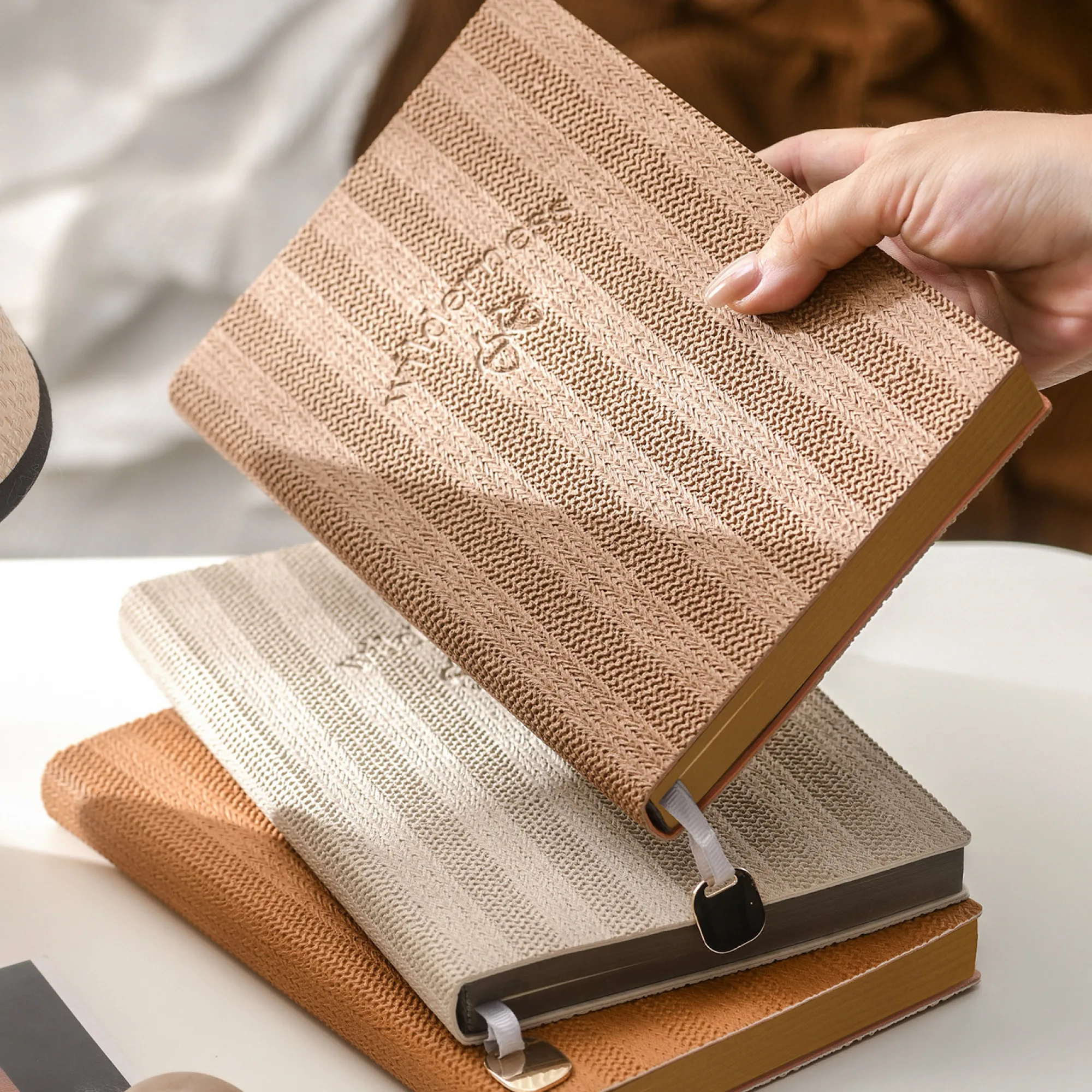 Faux Wood Grain PU Leather Softcover Ruled Notebook A5/B5 thumbnail 3
