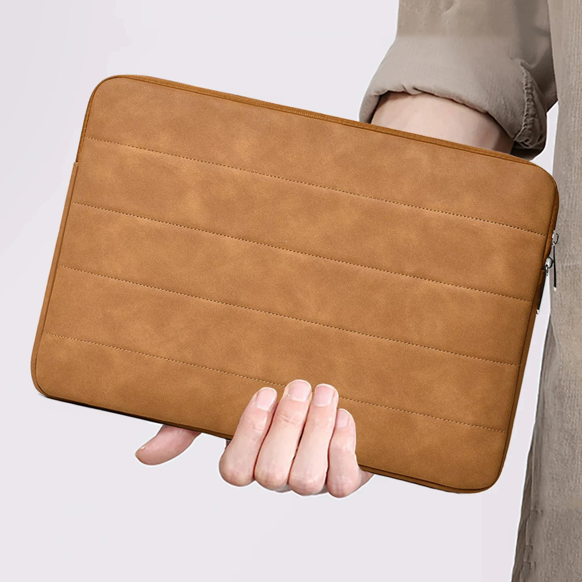 Sheepskin Nubuck Laptop Sleeve for 13.3, 14, and 16-Inch Laptops — View 1