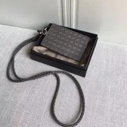 Genuine Leather Woven ID Card Holder with Lanyard thumbnail 5