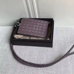 Genuine Leather Woven ID Card Holder with Lanyard thumbnail 8