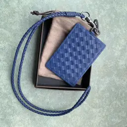 Genuine Leather Woven ID Card Holder with Lanyard thumbnail 12