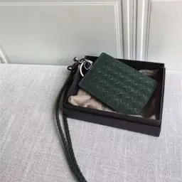 Genuine Leather Woven ID Card Holder with Lanyard thumbnail 9