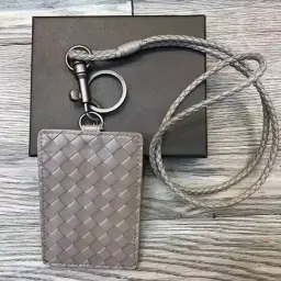 Genuine Leather Woven ID Card Holder with Lanyard thumbnail 7