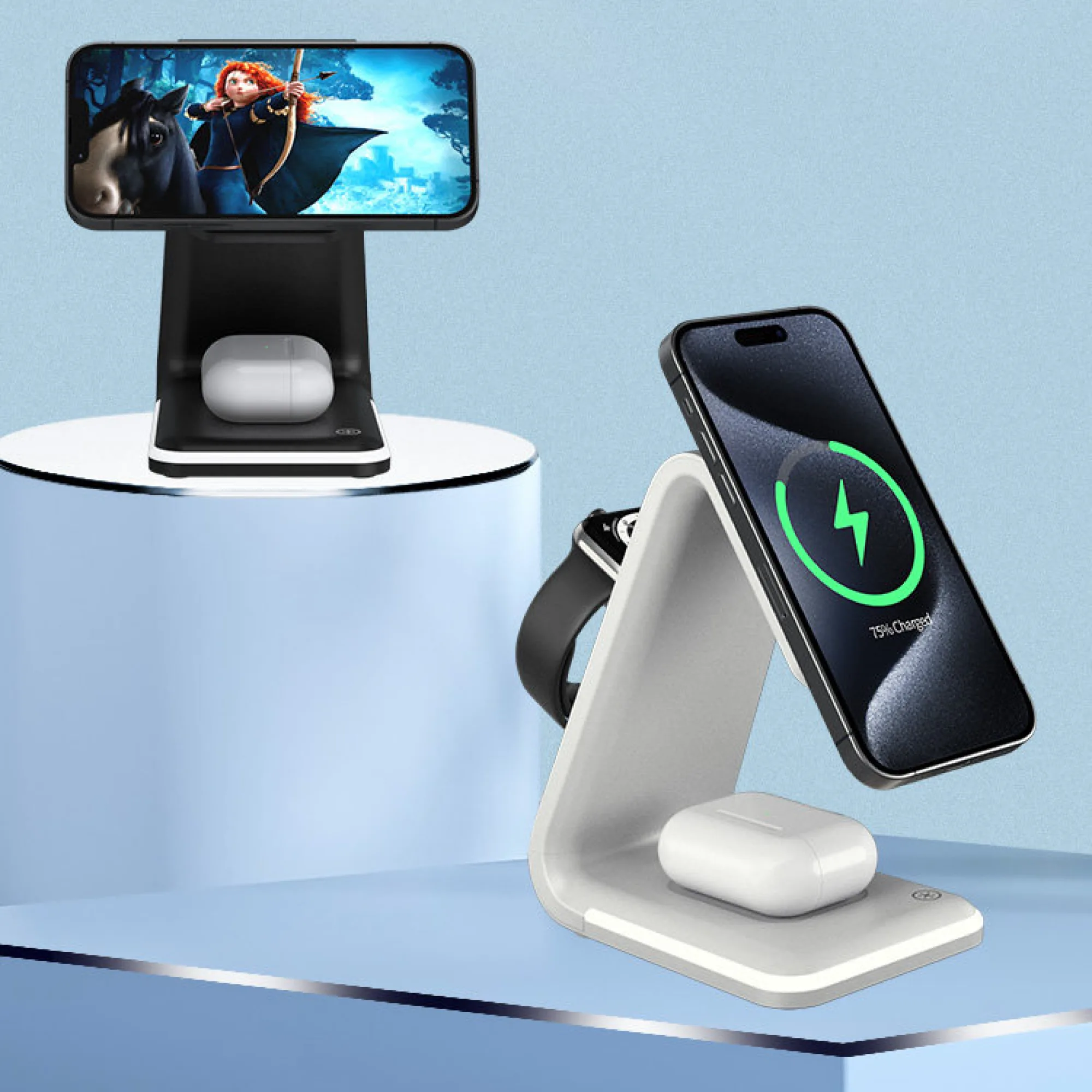 3-in-1 Magnetic Wireless Charging Station for Phone, Watch, and Earphones thumbnail 5