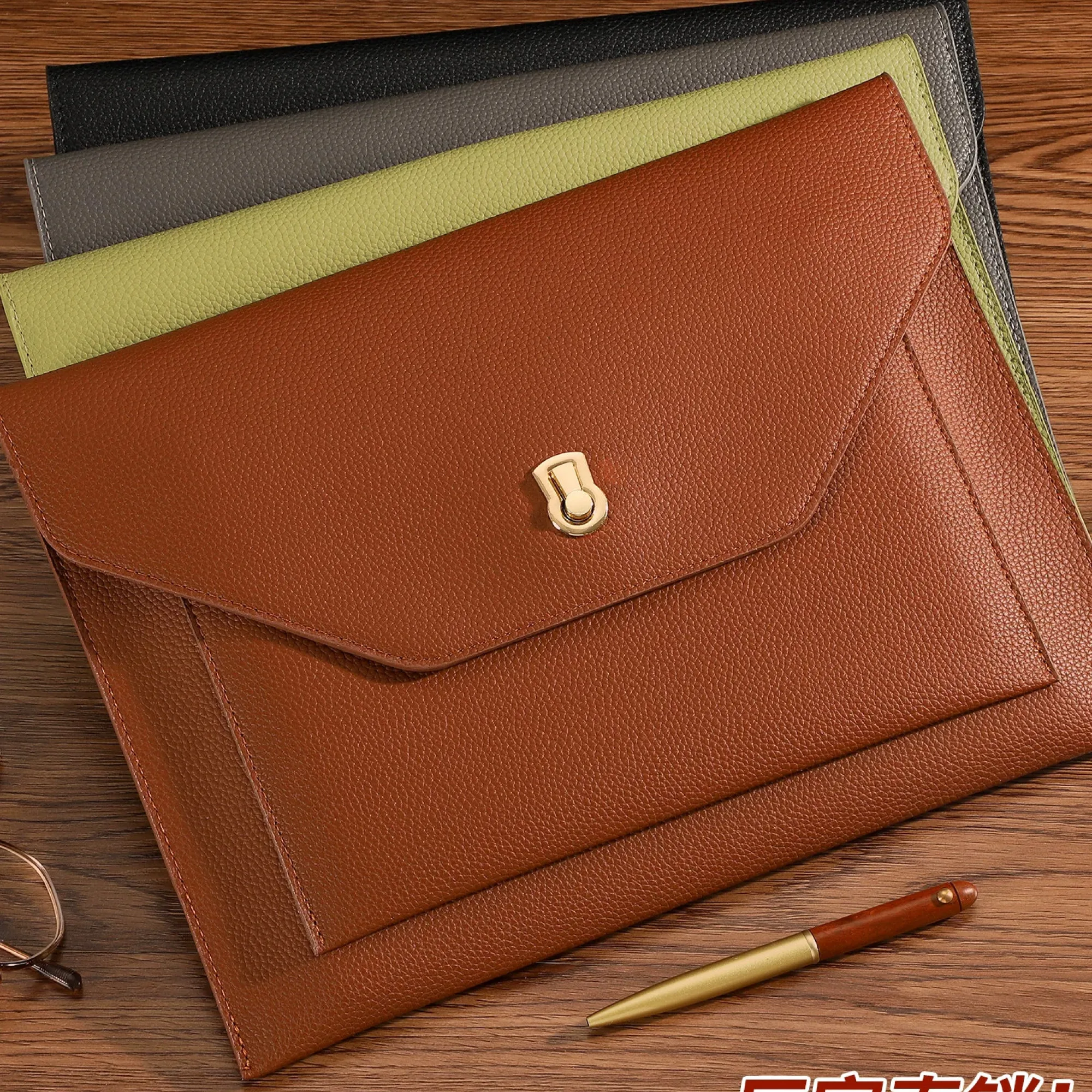PU Leather Document Folder with Single and Double Layer Options thumbnail 4