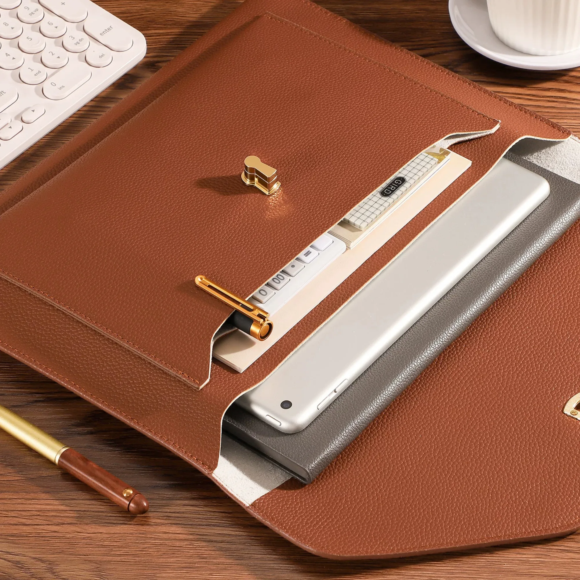 PU Leather Document Folder with Single and Double Layer Options