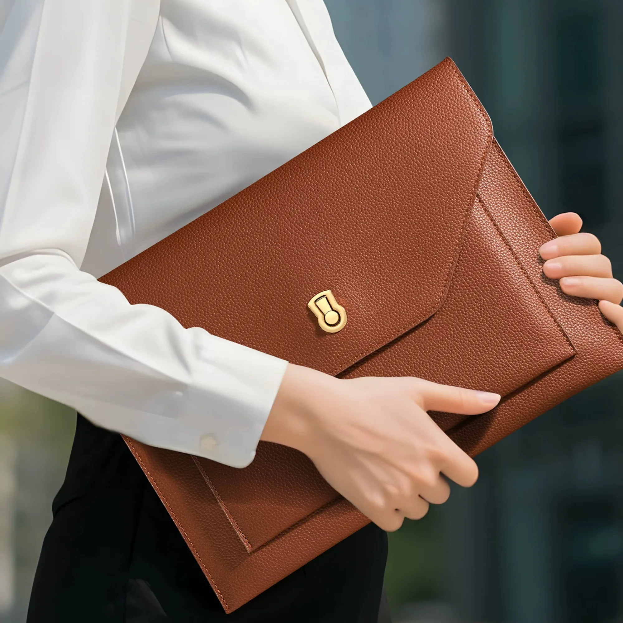 PU Leather Document Folder with Single and Double Layer Options thumbnail 3