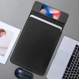 15W Wireless Charging Laptop Sleeve with Neoprene Material thumbnail 2