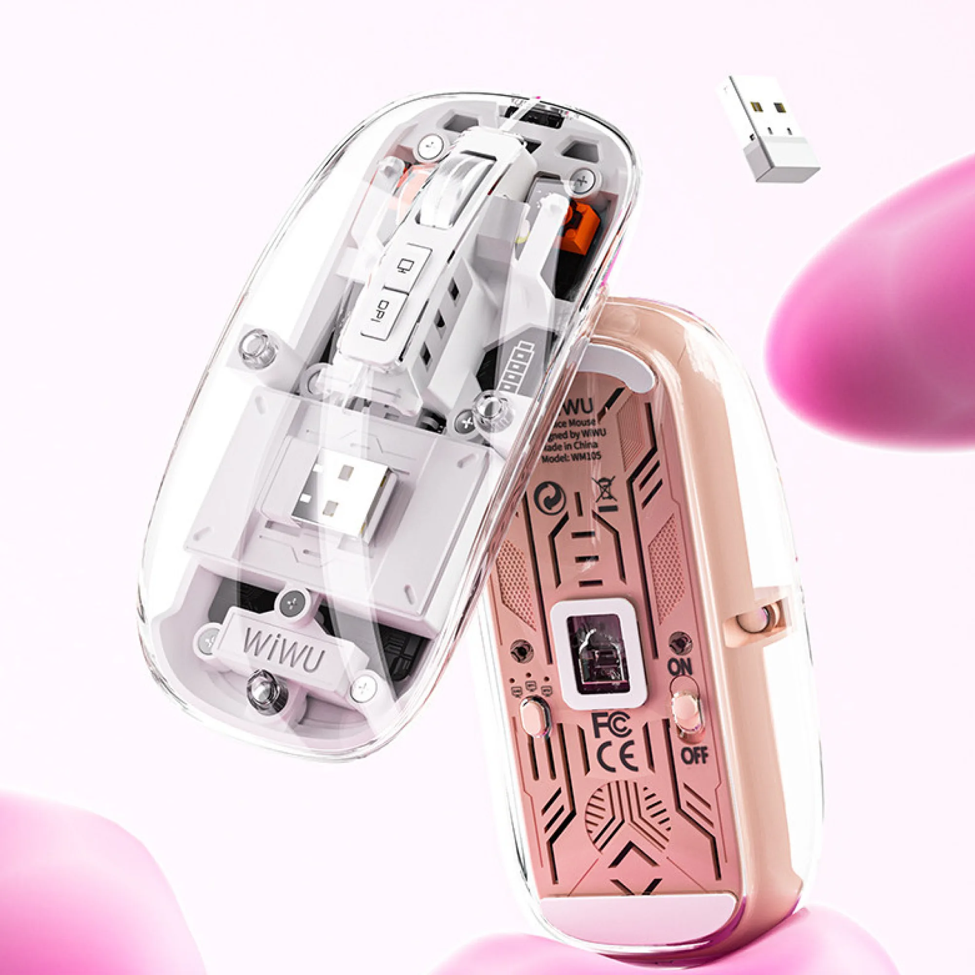 WIWU WM105 Transparent Wireless Bluetooth Mouse — View 1