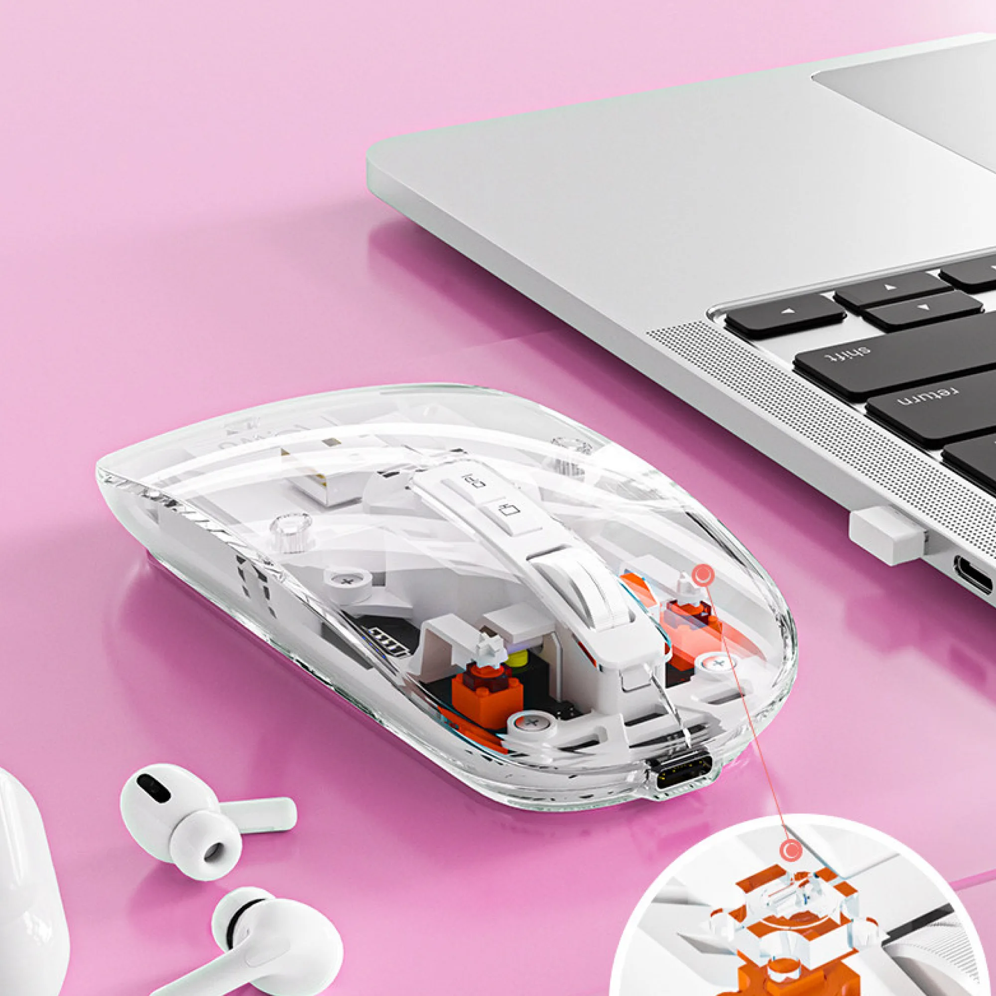WIWU WM105 Transparent Wireless Bluetooth Mouse thumbnail 4