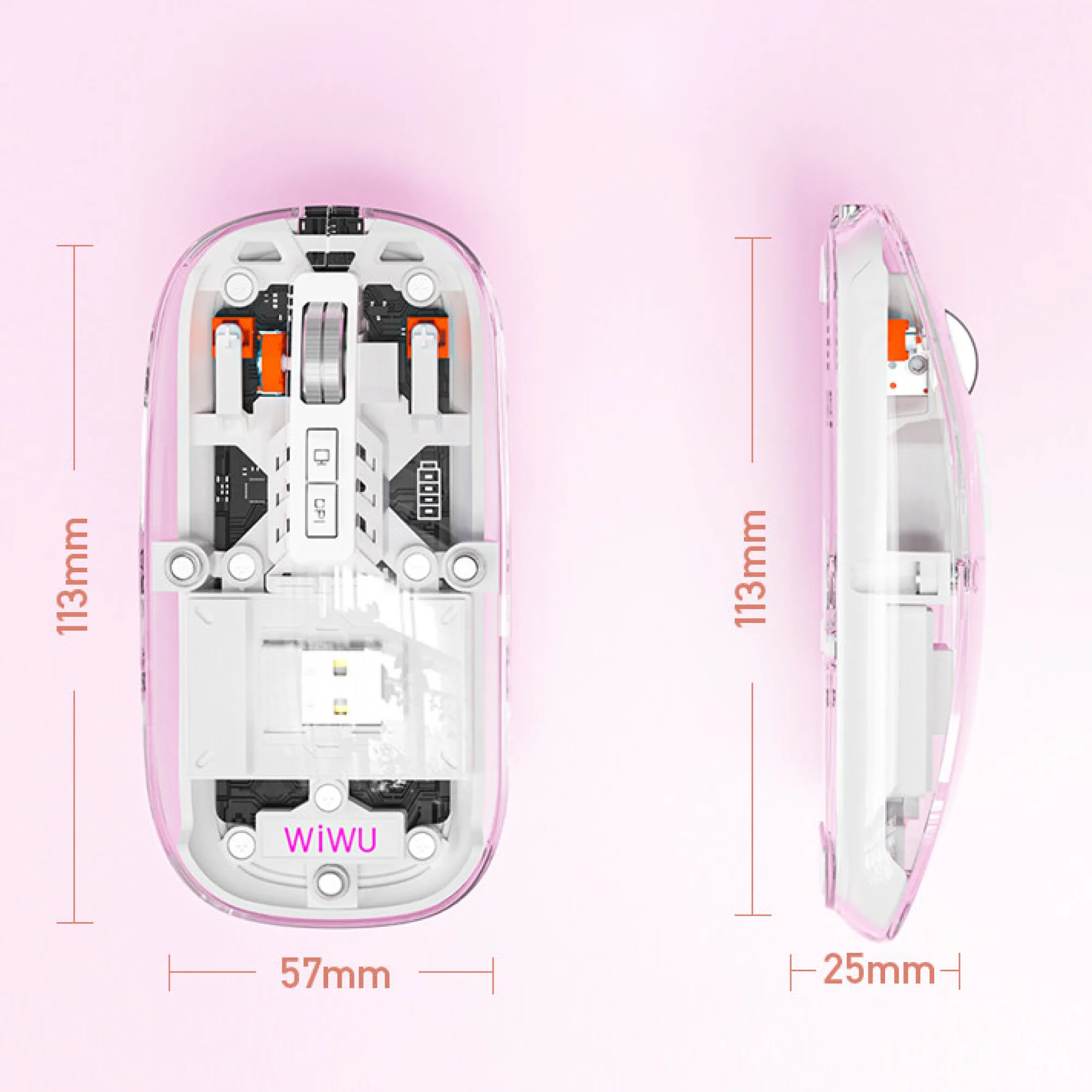 WIWU WM105 Transparent Wireless Bluetooth Mouse thumbnail 5