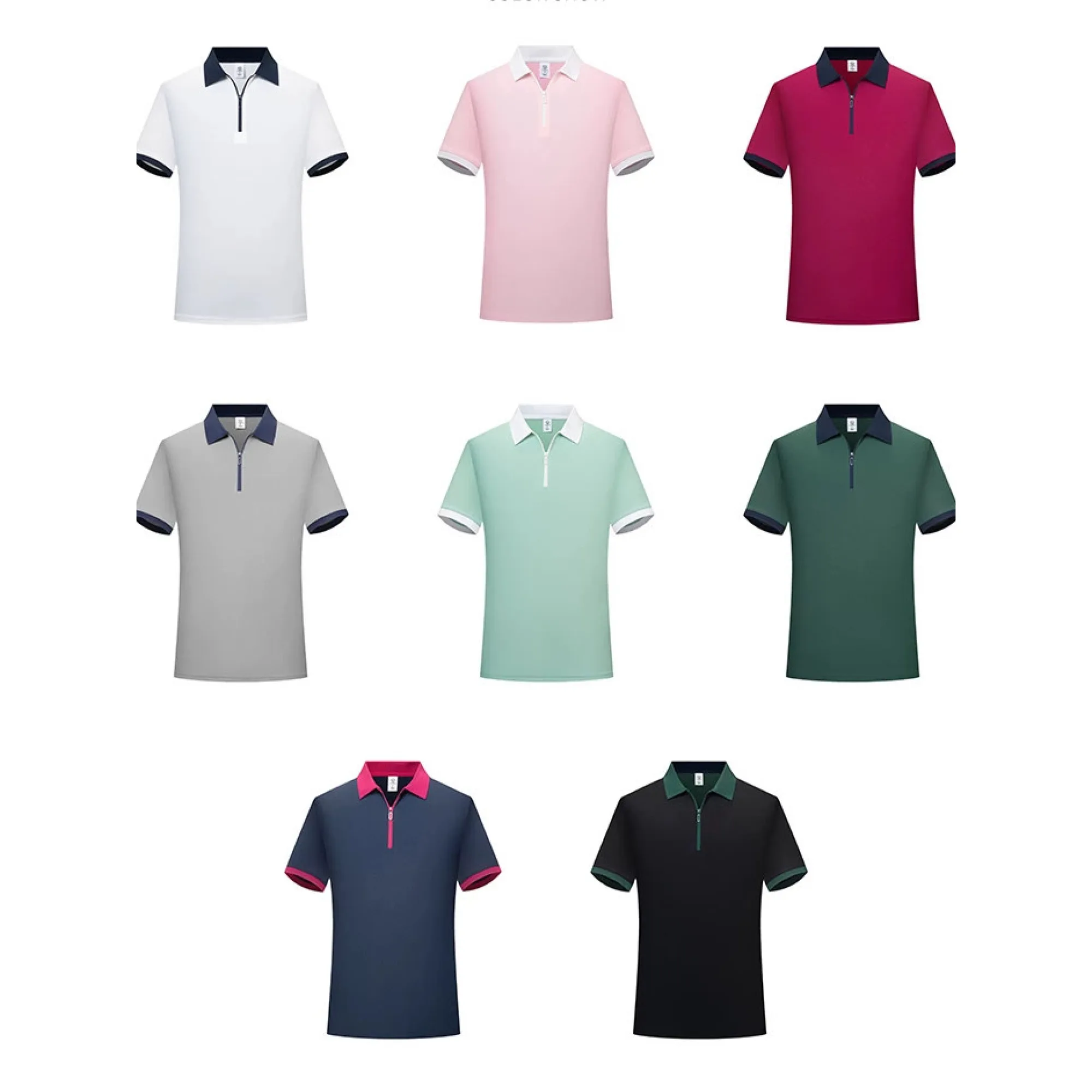 Half-Zip Color-Block Polo Shirt