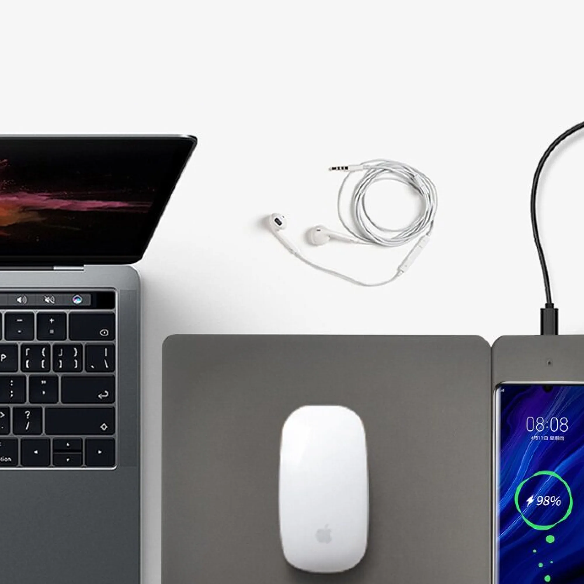S130 15W PU Leather Magnetic Detachable Wireless Charging Mouse Pad thumbnail 4