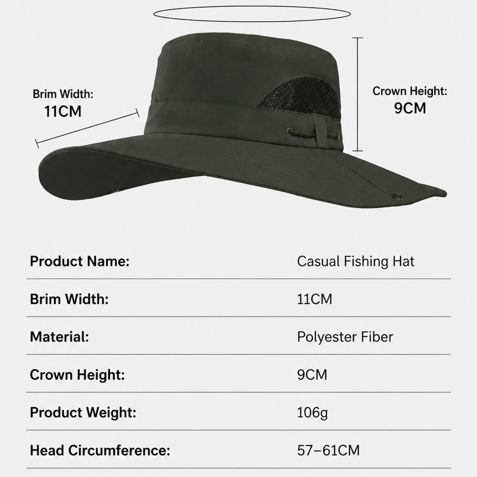 Adjustable Wide Brim Bucket Hat thumbnail 5