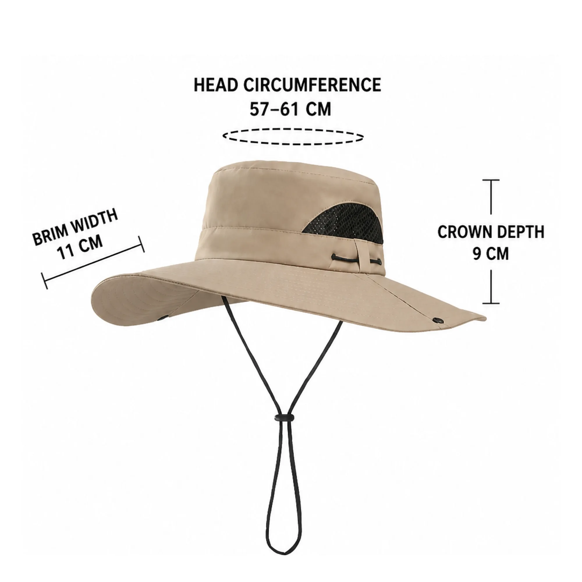 Adjustable Wide Brim Bucket Hat thumbnail 3