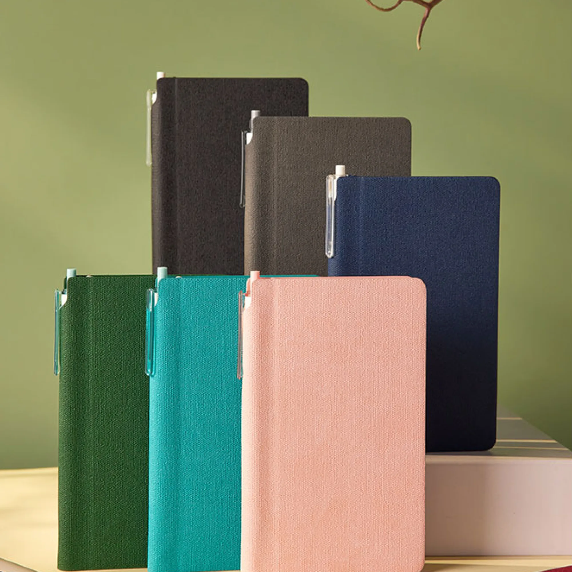 A6 PU Hardcover Lined Notebook with Pen, 80 Pages thumbnail 2