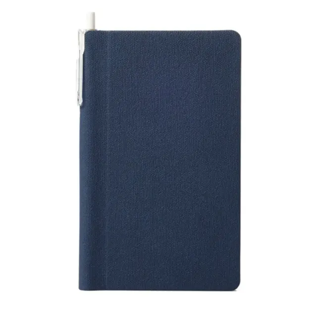 A6 PU Hardcover Lined Notebook with Pen, 80 Pages