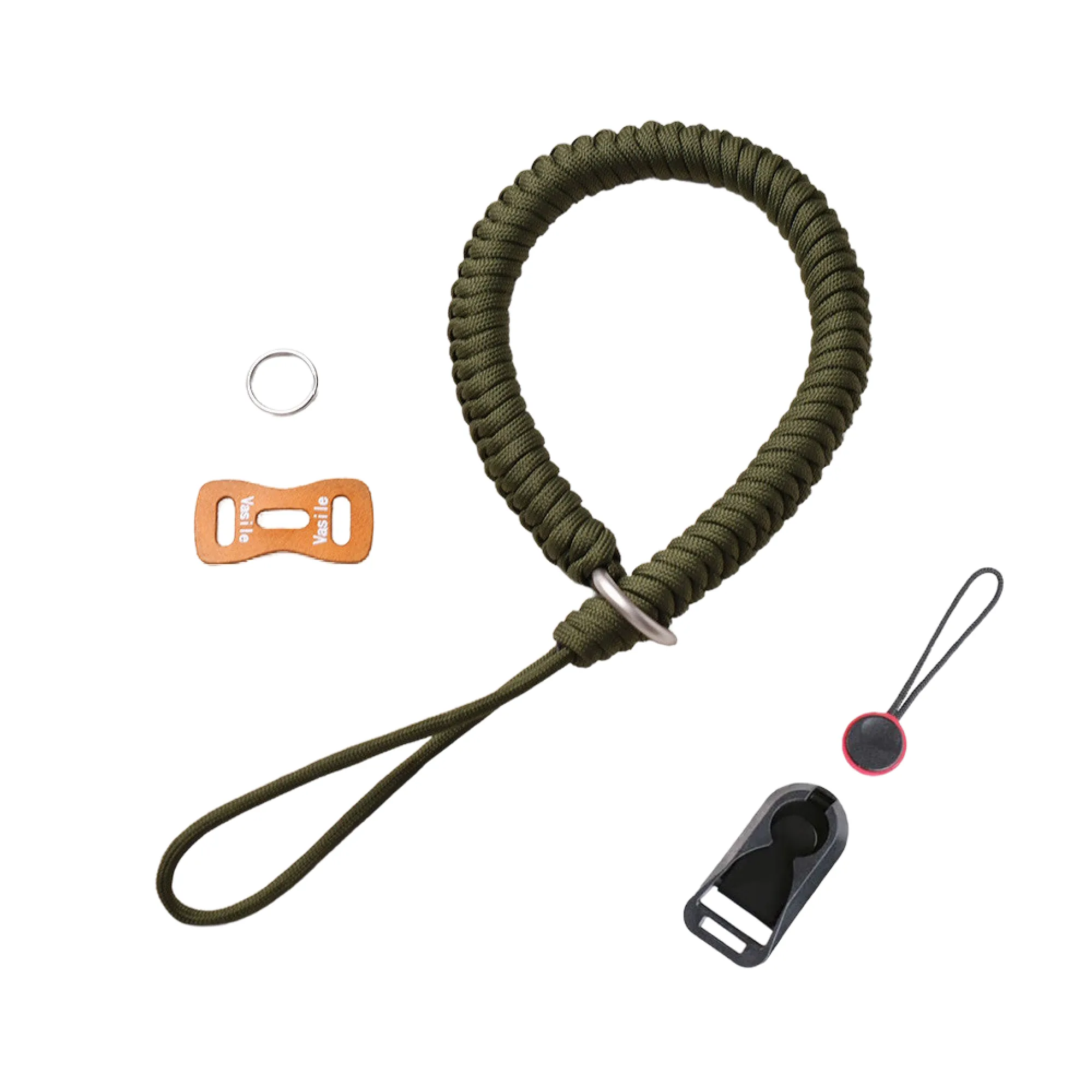Hand-Woven Paracord Camera Wrist Strap with Quick-Release Buckle and Leather Pad thumbnail 8