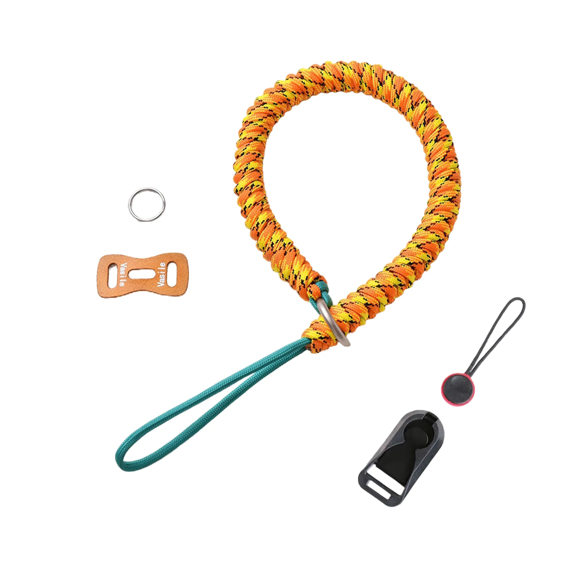 Hand-Woven Paracord Camera Wrist Strap with Quick-Release Buckle and Leather Pad thumbnail 11