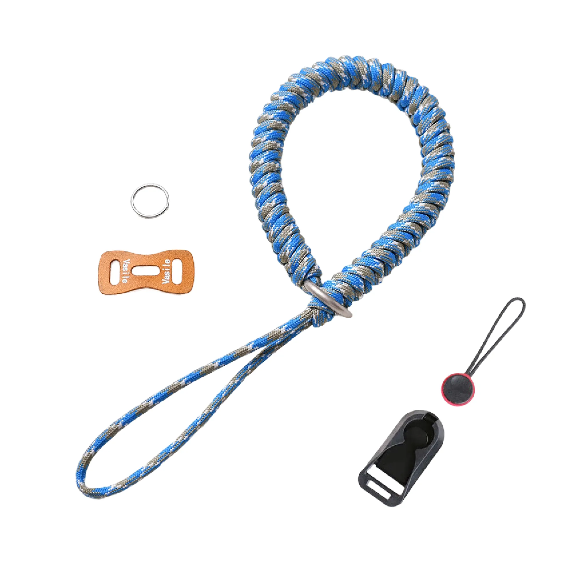 Hand-Woven Paracord Camera Wrist Strap with Quick-Release Buckle and Leather Pad thumbnail 6