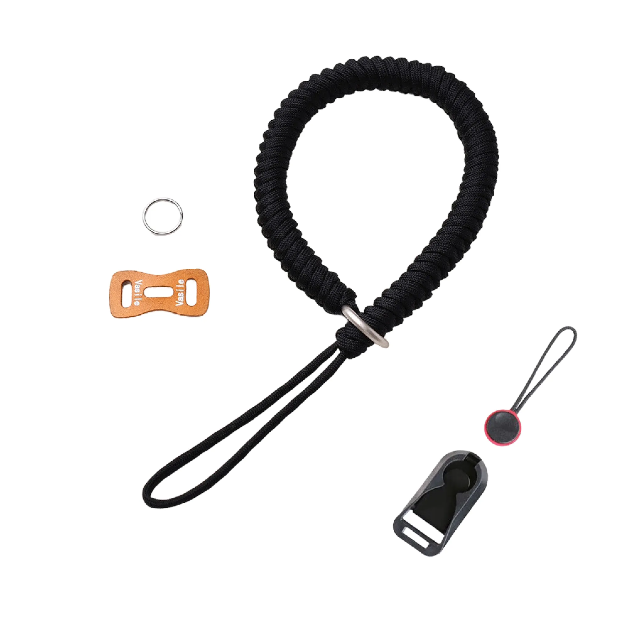 Hand-Woven Paracord Camera Wrist Strap with Quick-Release Buckle and Leather Pad thumbnail 7