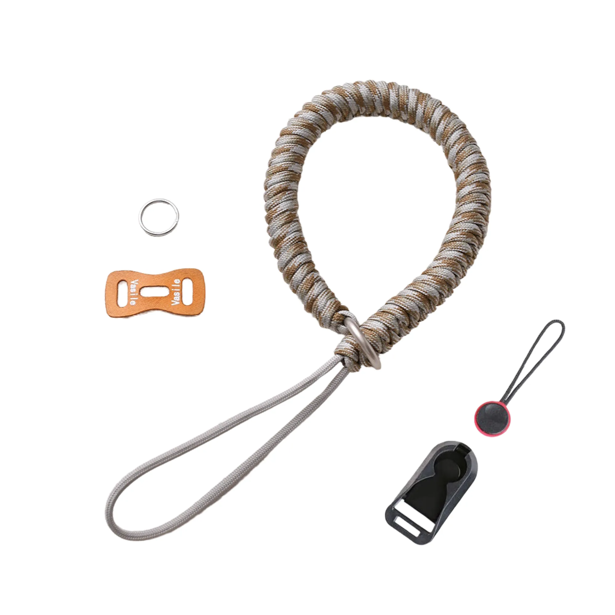 Hand-Woven Paracord Camera Wrist Strap with Quick-Release Buckle and Leather Pad thumbnail 10
