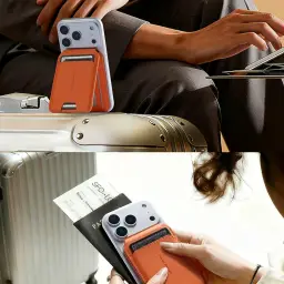Magnetic Folding Card Holder Phone Stand with RFID Blocking thumbnail 4