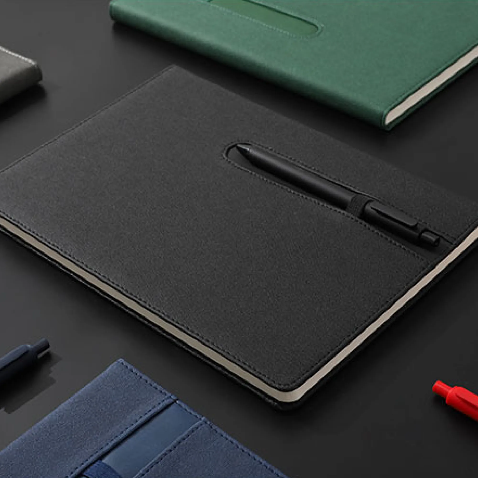 B5 PU Hardcover Notebook with Pen Slot thumbnail 2