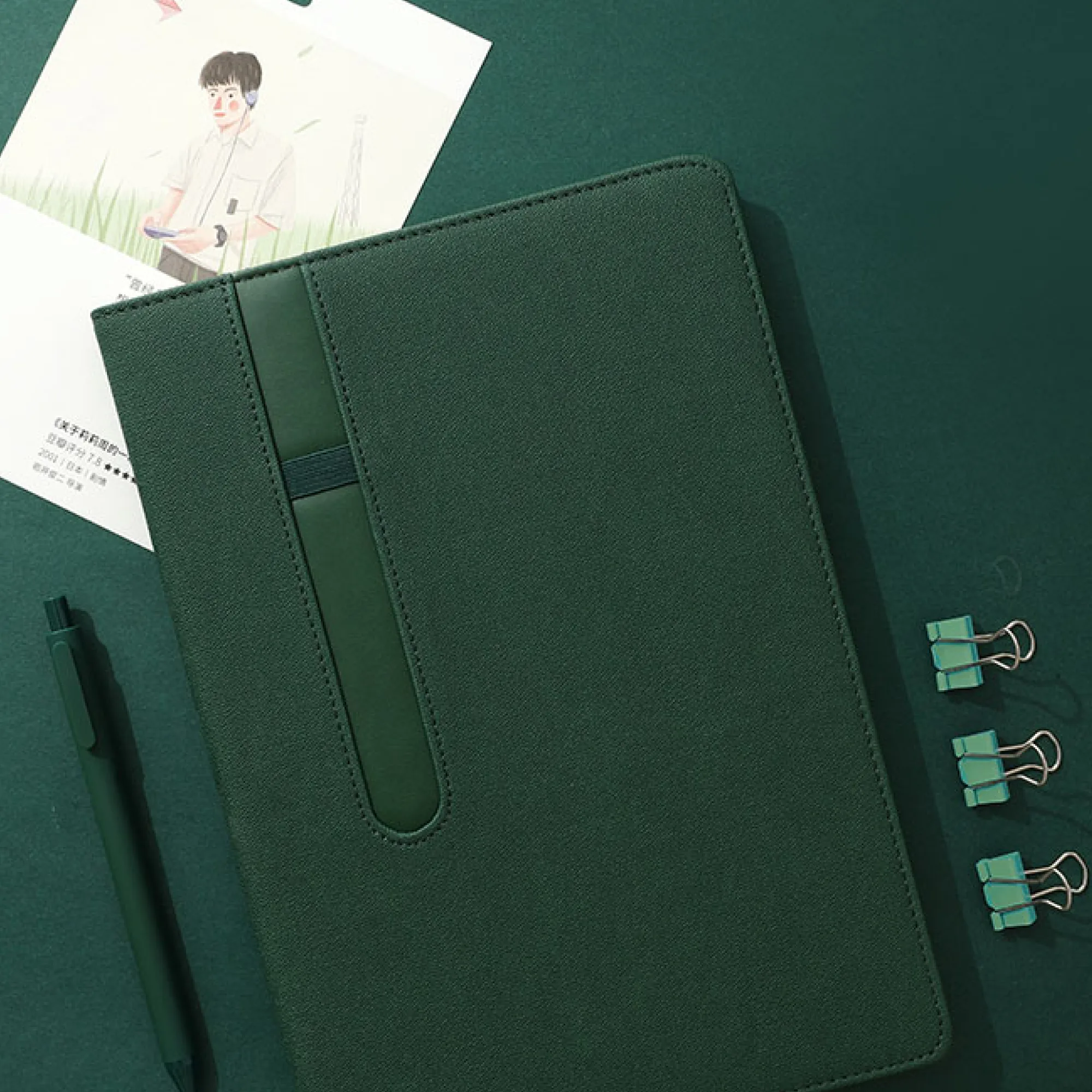 B5 PU Hardcover Notebook with Pen Slot thumbnail 3