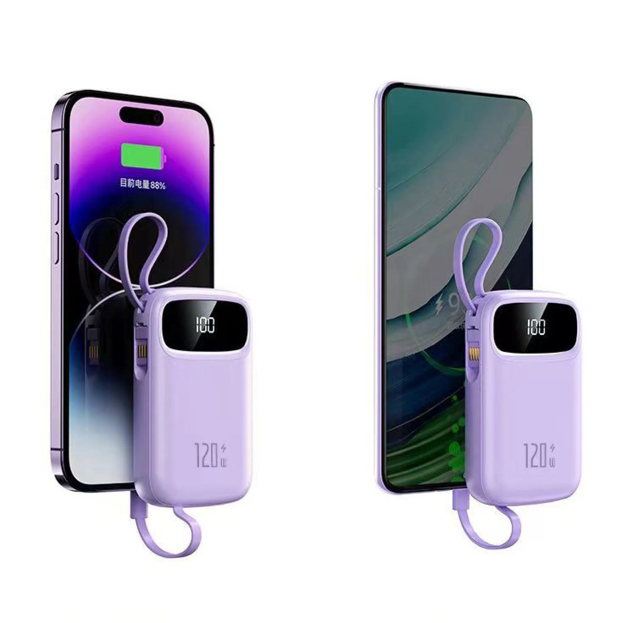 Portable Power Bank with Built-in Cables, 10000mAh/20000mAh thumbnail 3