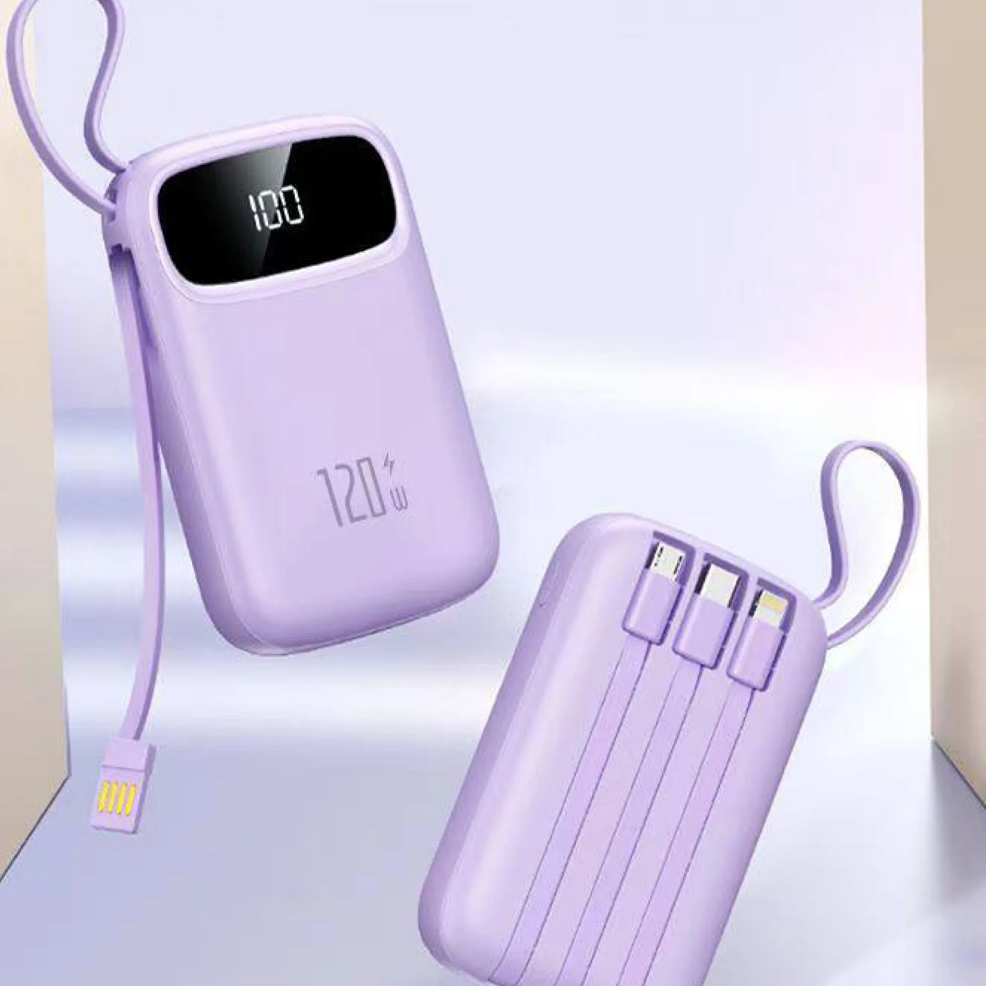 Portable Power Bank with Built-in Cables, 10000mAh/20000mAh thumbnail 4