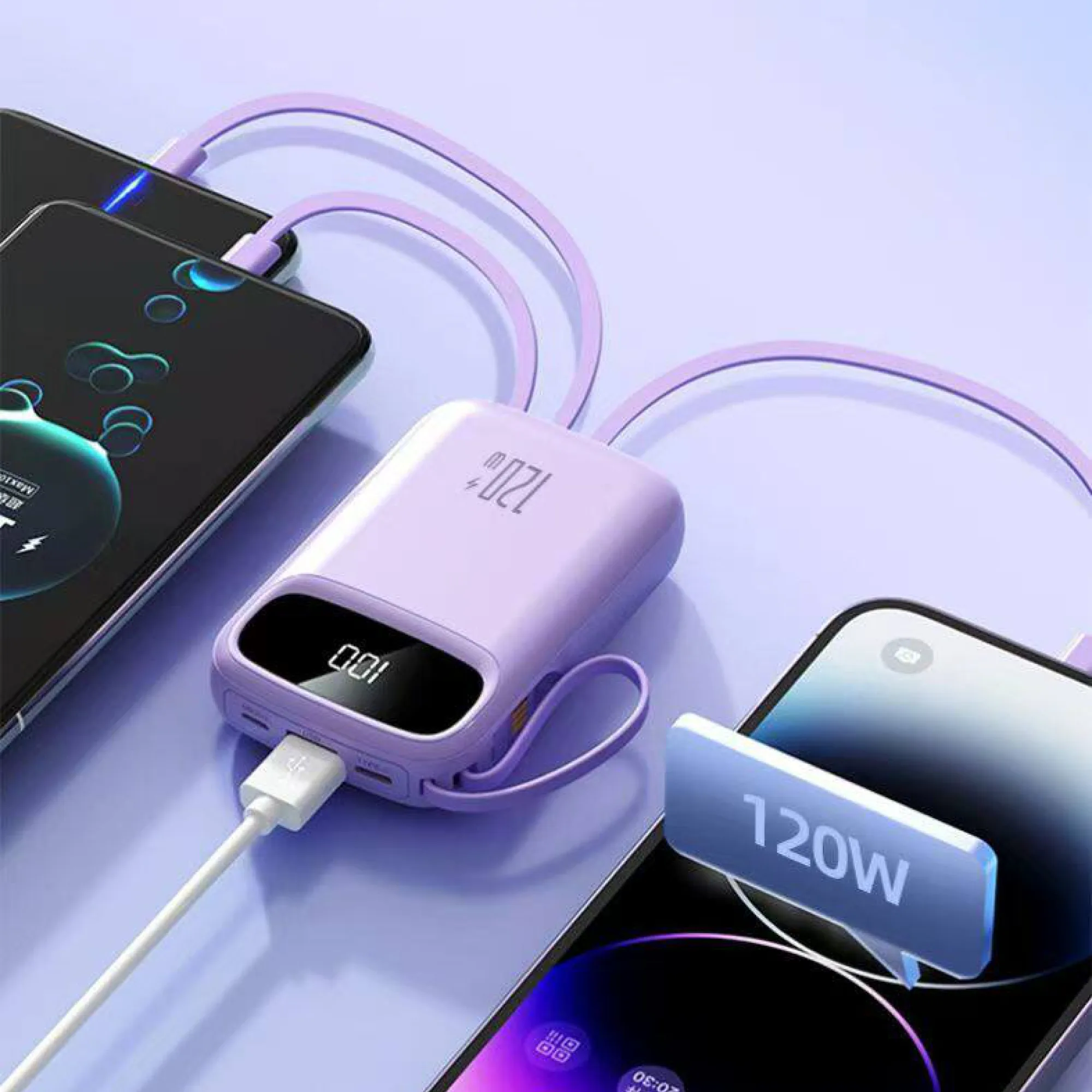 Portable Power Bank with Built-in Cables, 10000mAh/20000mAh thumbnail 5