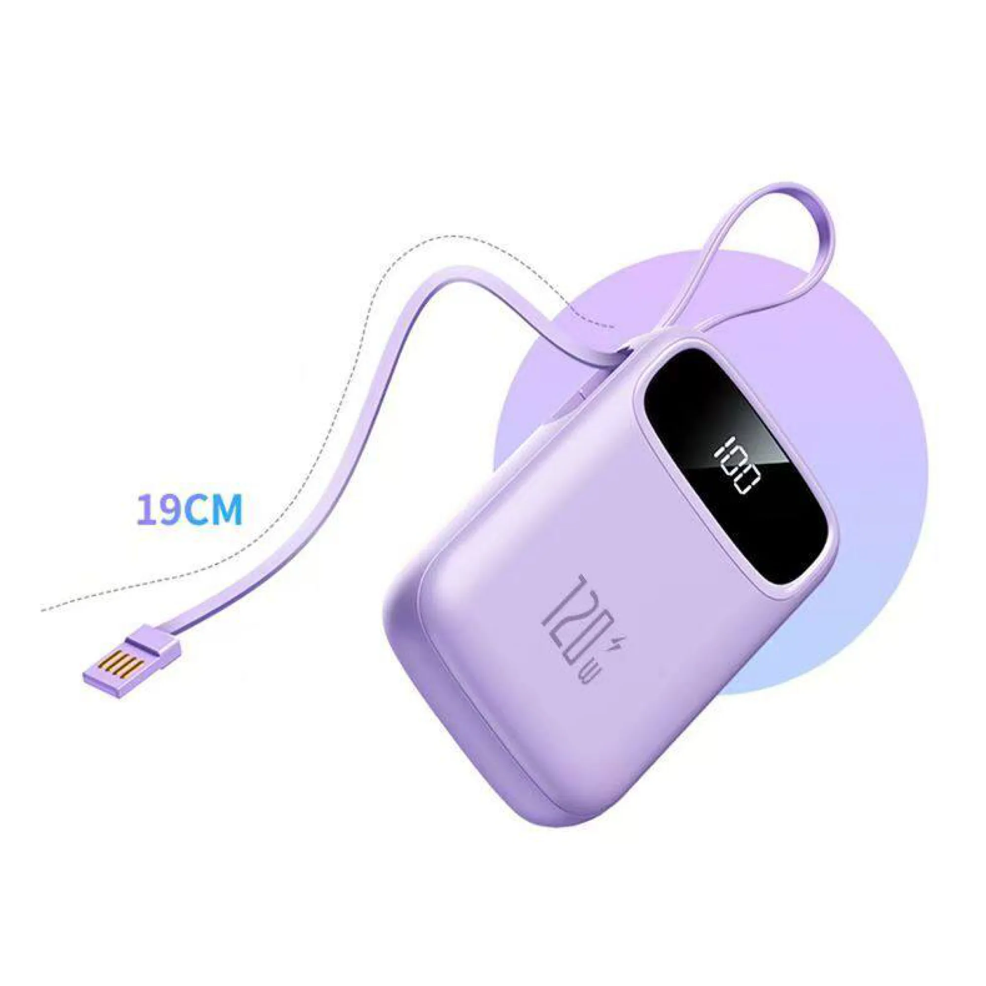 Portable Power Bank with Built-in Cables, 10000mAh/20000mAh thumbnail 2