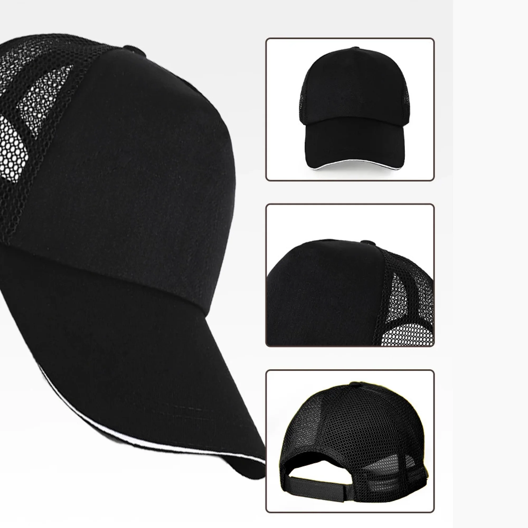 Adjustable Baseball Cap with Breathable Mesh or Cotton Options thumbnail 3