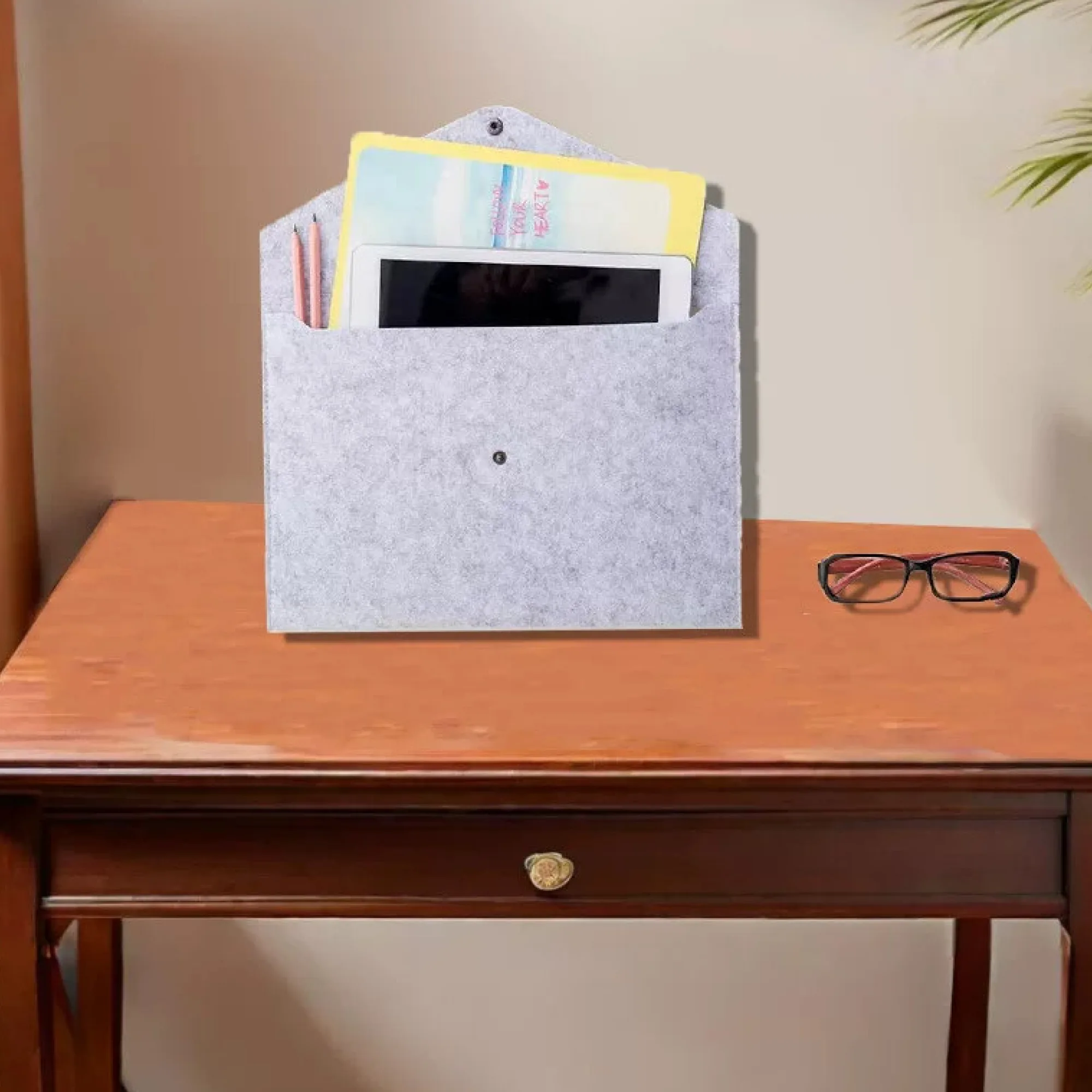 Felt Document Bag with Flap Closure thumbnail 4