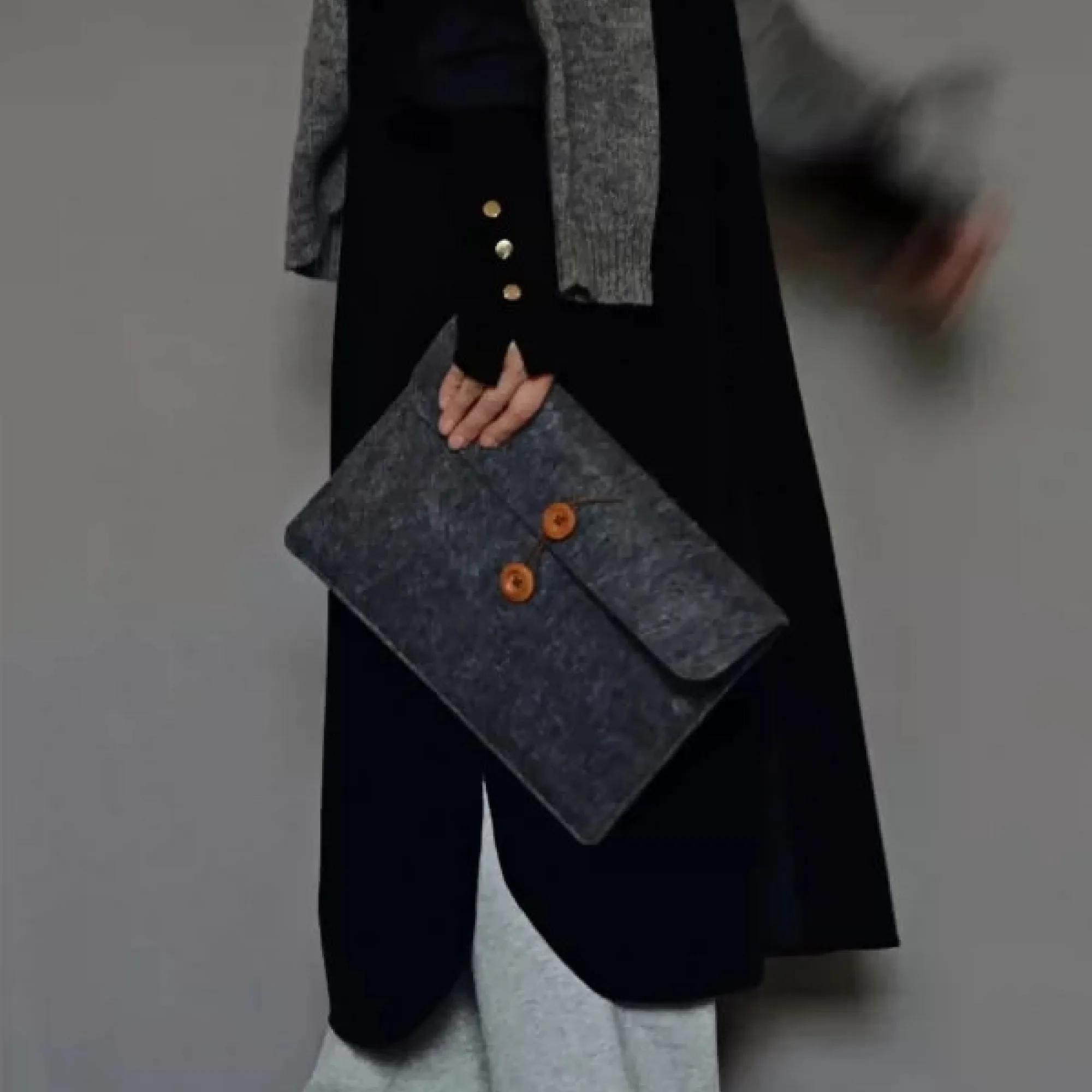 Felt Document Bag with Flap Closure thumbnail 3