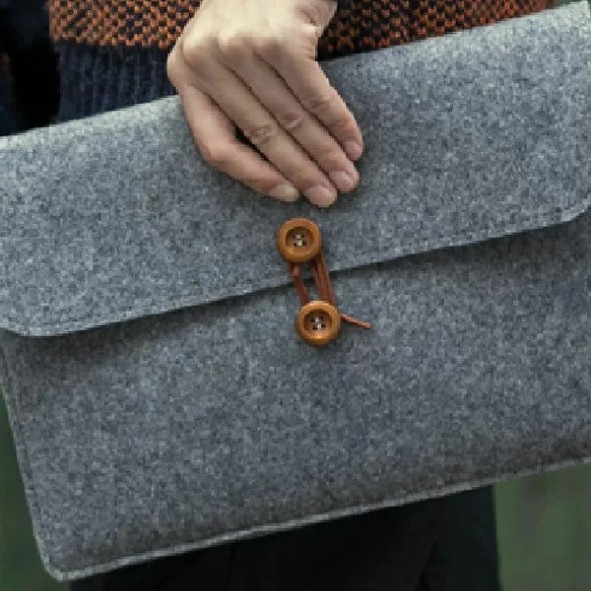 Felt Document Bag with Flap Closure
